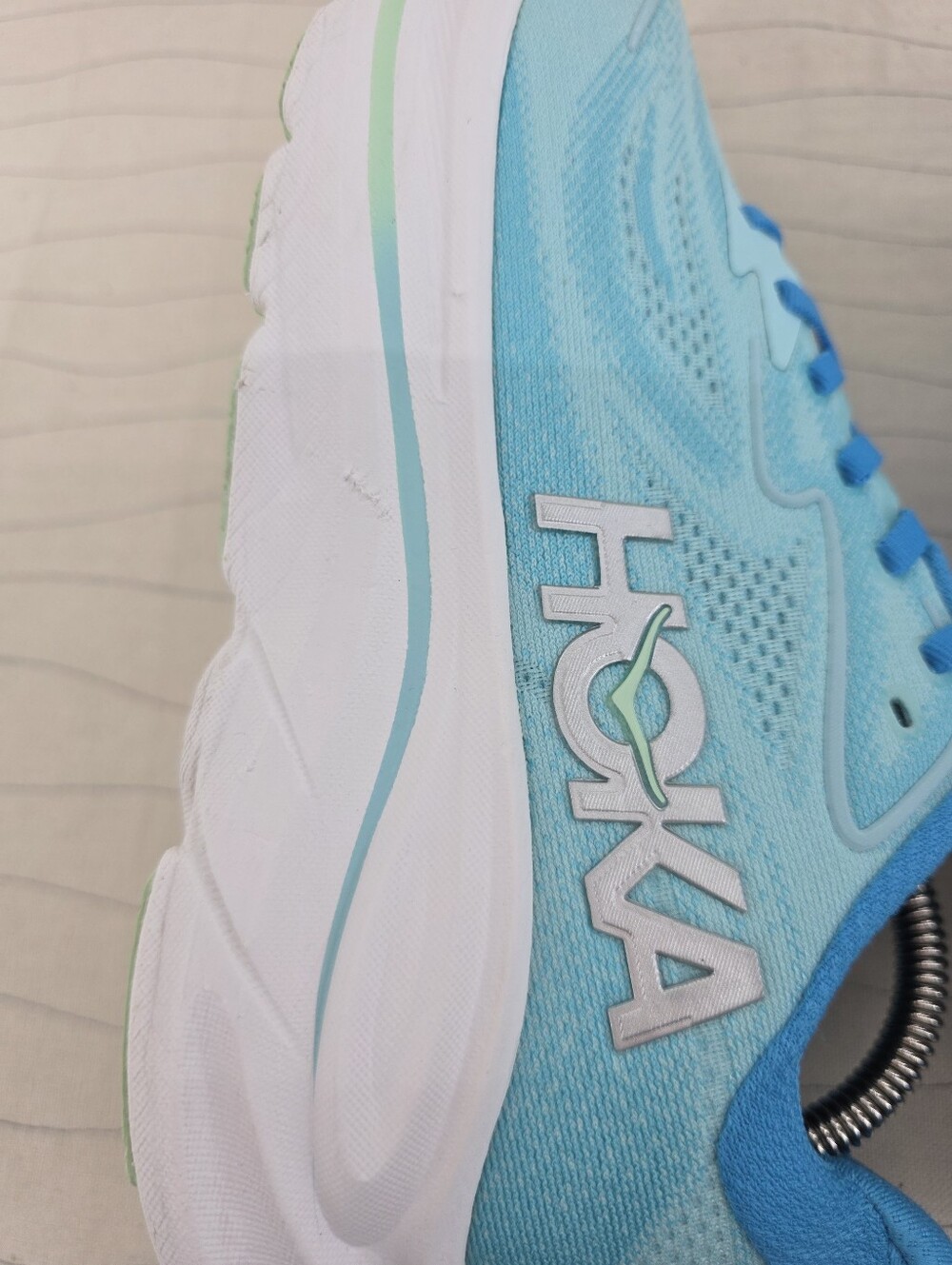 Hoka One One Womens Clifton 10 Blue White Running Walking Shoes Sneakers Sz 8.5B - Picture 12 of 16